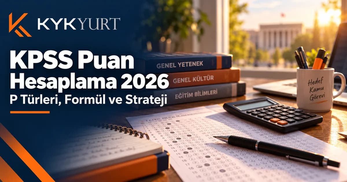 KPSS Puan Hesaplama: Net ve Puan Türü Rehberi 2026